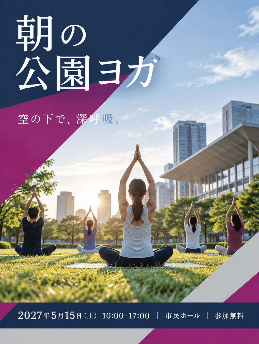 チラシ PRO 44 — 朝の公園ヨガ