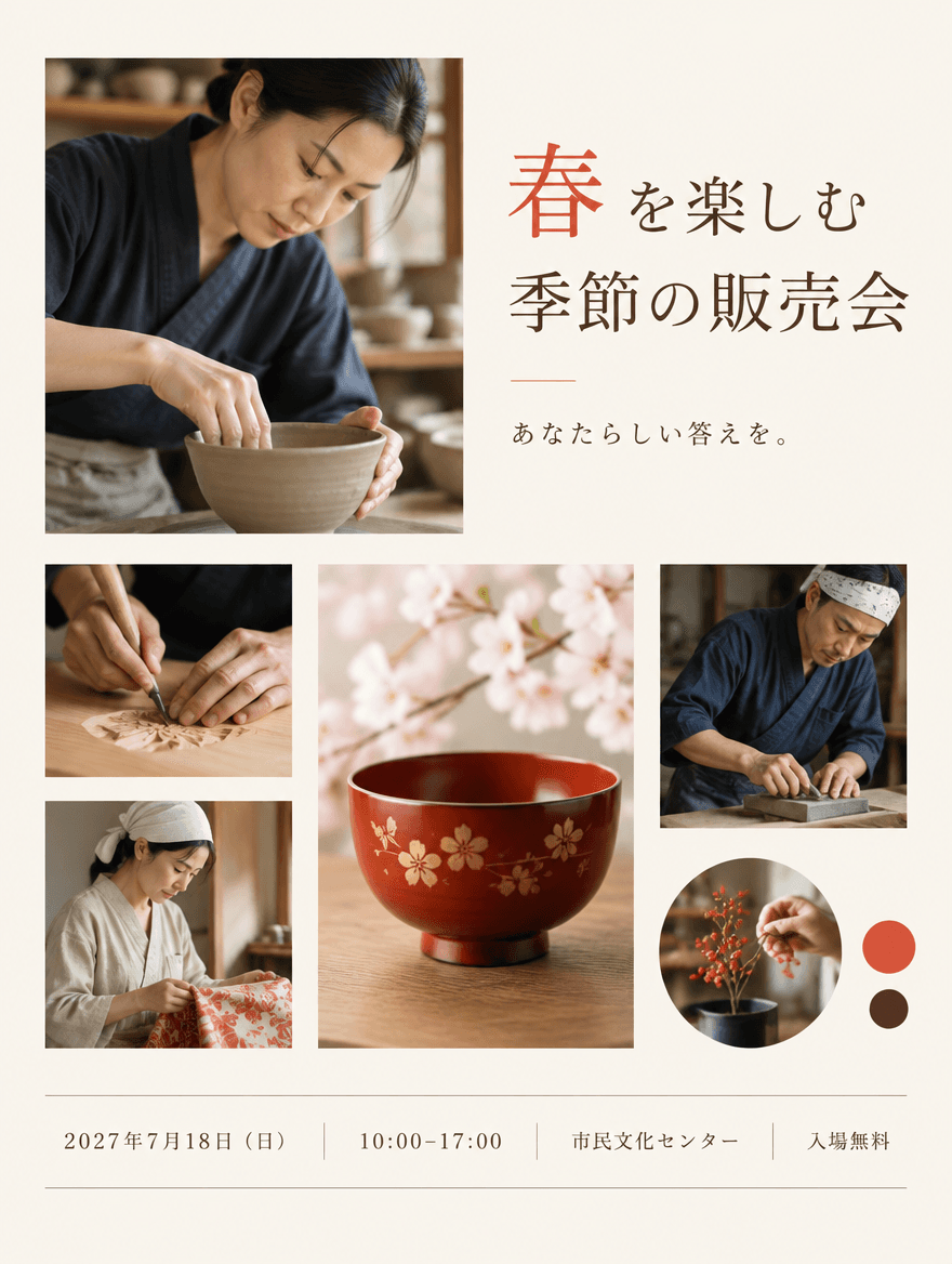 チラシ CLEAN 009 — 春を楽しむ季節の販売会
