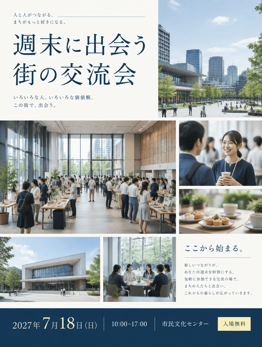 チラシ CLEAN 060 — 週末に出会う街の交流会