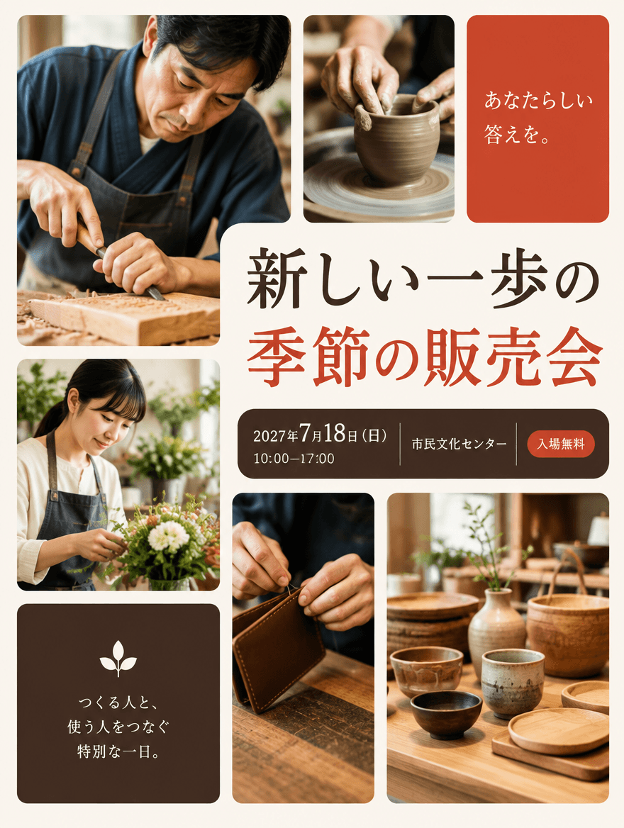 チラシ CLEAN 099 — 新しい一歩の季節の販売会